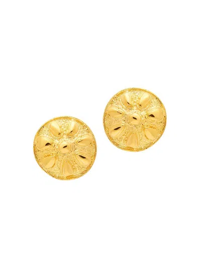 Kenneth Jay Lane Women's Sand Dollar 18k-gold-plated Clip-on Earrings