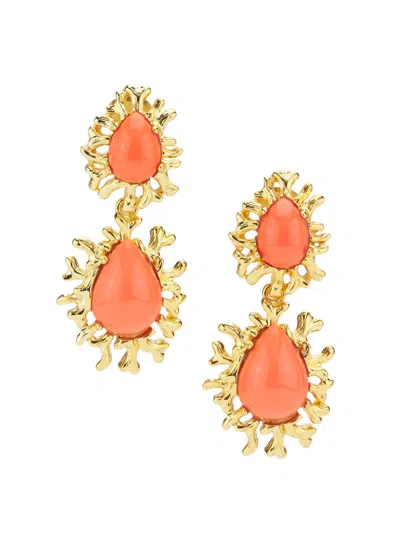 Kenneth Jay Lane Women's Sea Branch Goldtone & Imitation Pearl Drop Clip-on Earrings In Black
