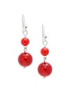 Kenneth Jay Lane Women's Silvertone & Resin Double Ball Drop Earrings In Neutral