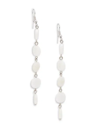 Kenneth Jay Lane Women's Silvertone Resin Dangle Earrings In Neutral