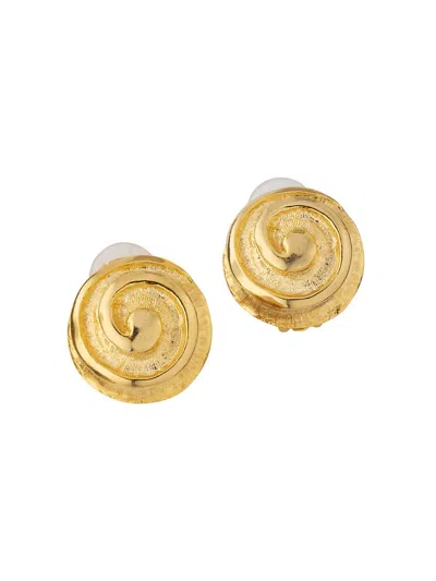 Kenneth Jay Lane Women's Swirl 22k-gold-plated Clip-on Earrings