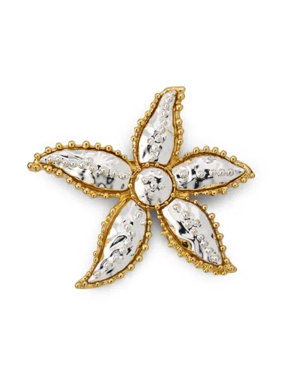 Kenneth Jay Lane Women's Two-tone Starfish Brooch In Multi