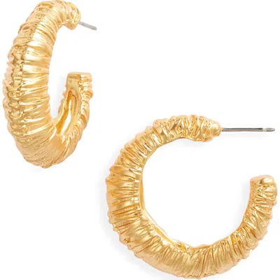 Kenneth Jay Lane Wrapped Hoop Earrings In Gold