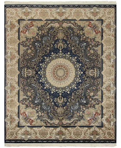 Kenneth Mink Majestic Elegance Tabriz 2'3" X 10' Runner Area Rug In Navy