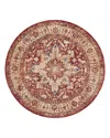 Kenneth Mink Taza Heriz Round Rug, 5' X 5' In Red
