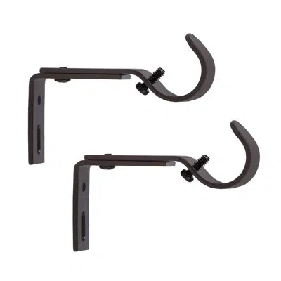 Kenney 1" Adjustable Brackets Double Curtain Rod In Brown,black