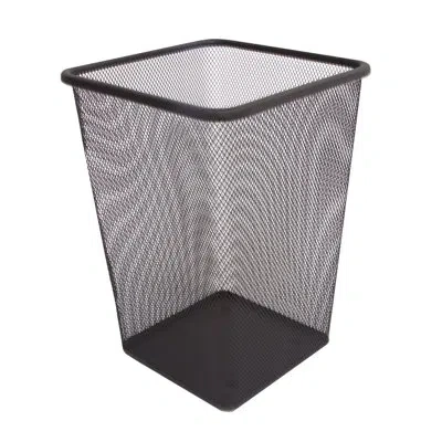 Kenney 2.5 Gallon Metal Mesh Waste Paper Basket, Black