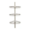 Kenney 3-tier Spring Tension Corner Pole Shower Caddy In Silver