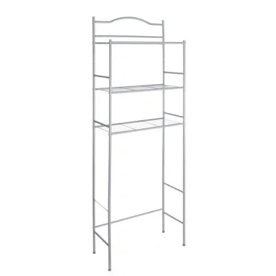Kenney 3-tier Bathroom Over Toilet Space Saver Etagere, Polished Pewter In Silver