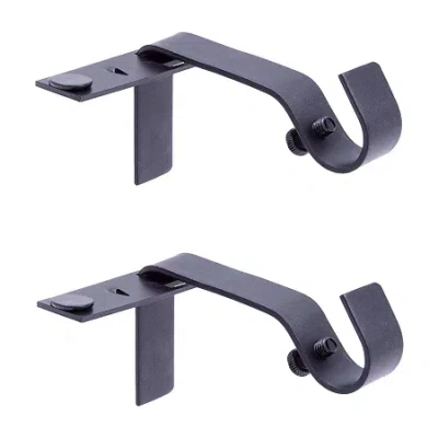 Kenney 5/8" Fast Fit No Measure 2-pc. Curtain Rod Brackets In Black