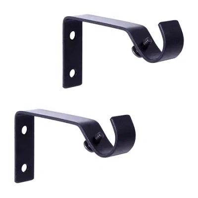 Kenney 5/8" Fixed 2-pc. Curtain Rod Brackets In Black