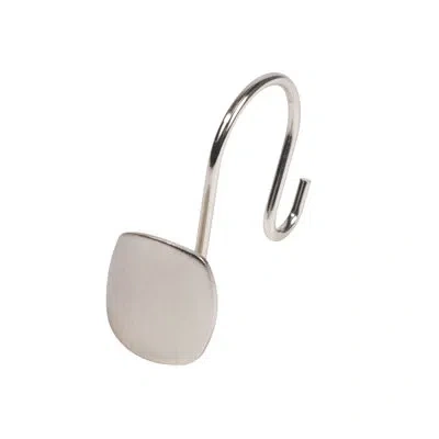 Kenney Abstract Rust-resistant Metal Double Decorative Shower Curtain Hooks, Set Of 12, Brushed Nickel In Silver