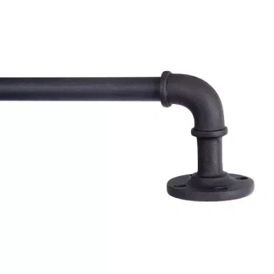 Kenney Adler Indoor/outdoor Wrap Around 5/8 In Adjustable Curtain Rod In Black