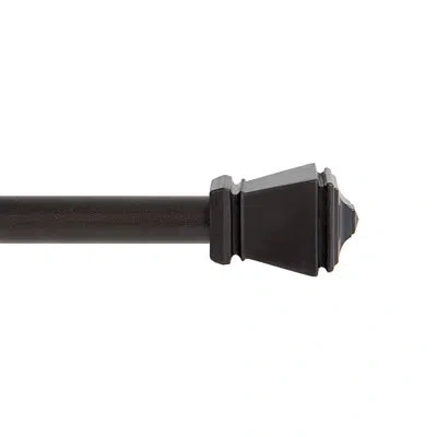 Kenney Amelia 7/16" Petite Café Decorative Window Curtain Rod In Black