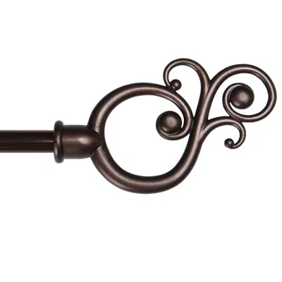 Kenney Andover Valencia 5/8" Double Curtain Rod In Chocolate