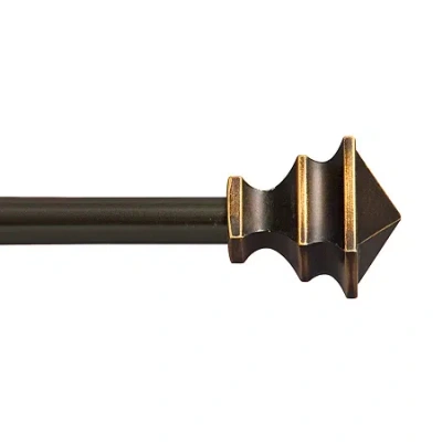 Kenney Arts & Crafts Petite Square 1/2 In Adjustable Curtain Rod In Brown