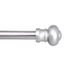 Kenney Ashby Petite Cafe Decorative 7/16 In Adjustable Curtain Rod In Silver