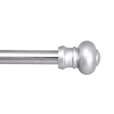 Kenney Ashby Petite Cafe Decorative 7/16 In Adjustable Curtain Rod In Silver
