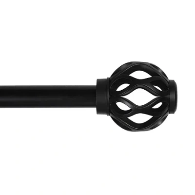 Kenney Ashford 1 In Adjustable Curtain Rod In Black
