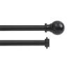 Kenney Ball Double Curtain Rod In Black