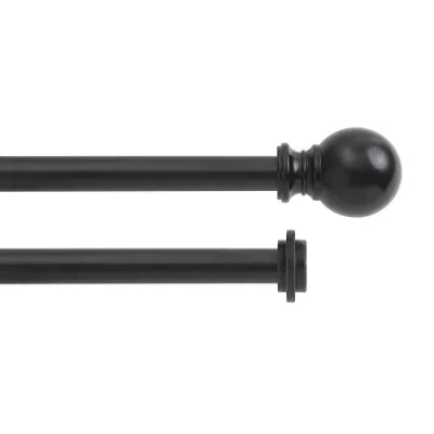 Kenney Ball Double Curtain Rod In Black