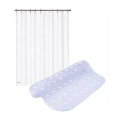 Kenney Bath Solutions By  Microban Clear Peva Shower Curtain Liner 70" W X 72" H With Clear Vinyl Bat In Gray