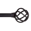 Kenney Cage Ball 5/8 In Adjustable Curtain Rod In Black