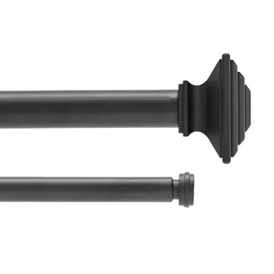 Kenney Cayman Double Curtain Rod In Black