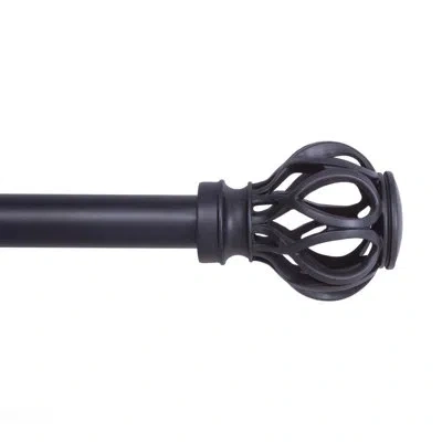 Kenney Claremont  Mary 1" Premium Decorative Window Curtain Rod In Matte Black