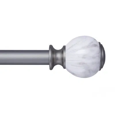 Kenney Claremont Khaleesi Pewter Adjustable 1" Single Curtain Rod In Polished Pewter