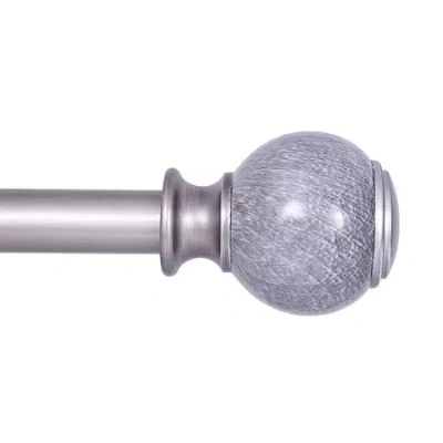 Kenney Claremont Noah Ball 1 In Adjustable Curtain Rod In Gray