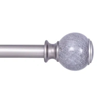 Kenney Claremont Noah Pewter Adjustable 1" Single Curtain Rod