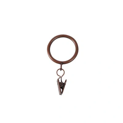 Kenney Clip Rings For 1" Diameter Curtain Rods In Sienna Bronze