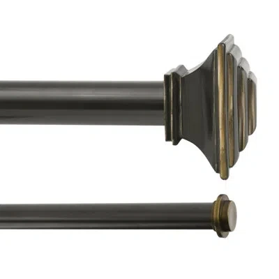Kenney Danbury Mission Double 1" Oil Rubbed Bronze Adjustable 1'' Double Curtain Rod