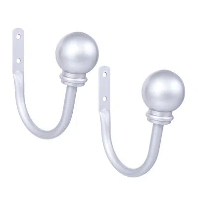 Kenney Decorative Ball Holdbacks For Curtains And Drapes In Satin Nickel