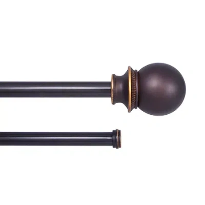 Kenney Fast Fit Easy Install Birkin Double Curtain Rod In Brown