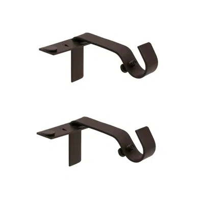 Kenney Fast Fit No Measure 5/8" Diameter Curtain Rod Brackets In Oil Rubbed Bronze