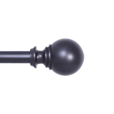 Kenney Fast Fit No Measure Carlin 5/8" Curtain Rod, Matte Black