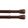 Kenney Fast Fit No Tools 2 Pack 7/16 In Tension Curtain Rod In Brown