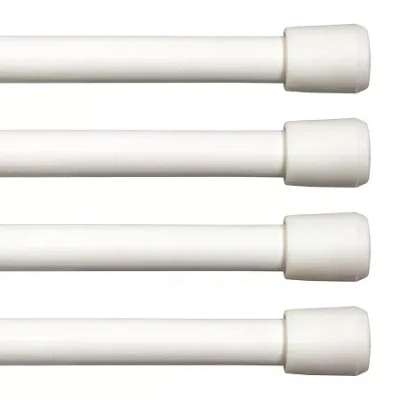 Kenney Fast Fit No Tools 4 Pack 7/16 In Tension Curtain Rod In White