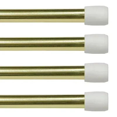 Kenney Fast Fit No Tools 4 Pack 7/16 In Tension Curtain Rod In Yellow