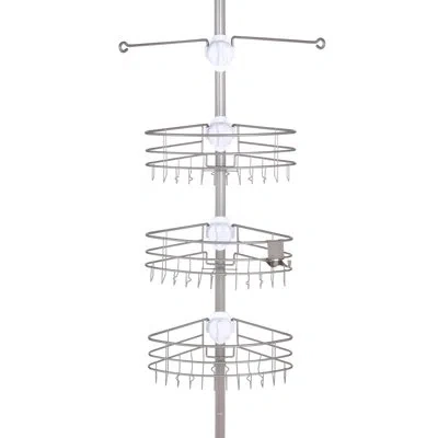 Kenney Freestanding Steel Shower Caddy In Brushed Nickel