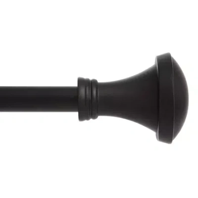 Kenney Irvington Trumpet 3/4 In Adjustable Curtain Rod In Black