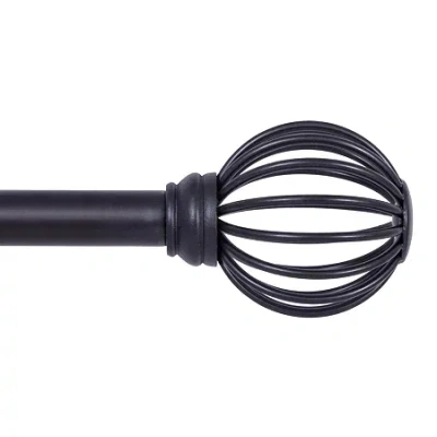 Kenney Jax 5/8 In Adjustable Curtain Rod In Black