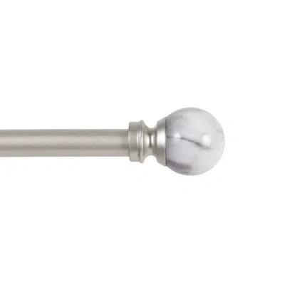 Kenney Kingstown Jillian 1/2-inch Diameter Petite Café Decorative Window Curtain Rod In White Marble