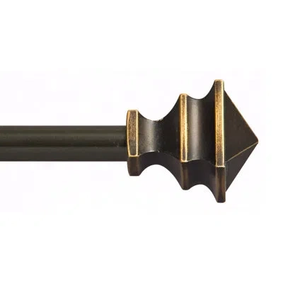 Kenney Kingstown Oil Rubbed Bronze Adjustable 0.5" Single Curtain Rod In Oil Rubbed Bronze;oil Rubbed Bronze