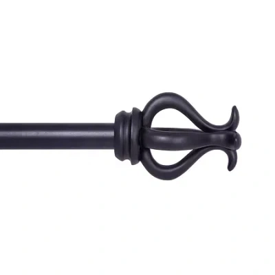 Kenney Kinsley Scroll 3/4 In Adjustable Curtain Rod In Black