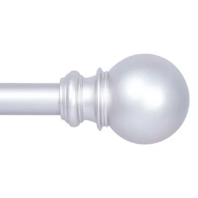 Kenney Manchester Adjustable 0.75" Single Curtain Rod In Satin Nickel