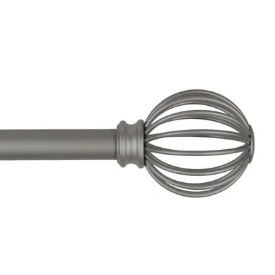 Kenney Manchester Bourne 3/4" Polished Pewter Single Curtain Rod