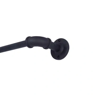 Kenney Manchester Bronn Matte Black Adjustable 0.75" Single Curtain Rod